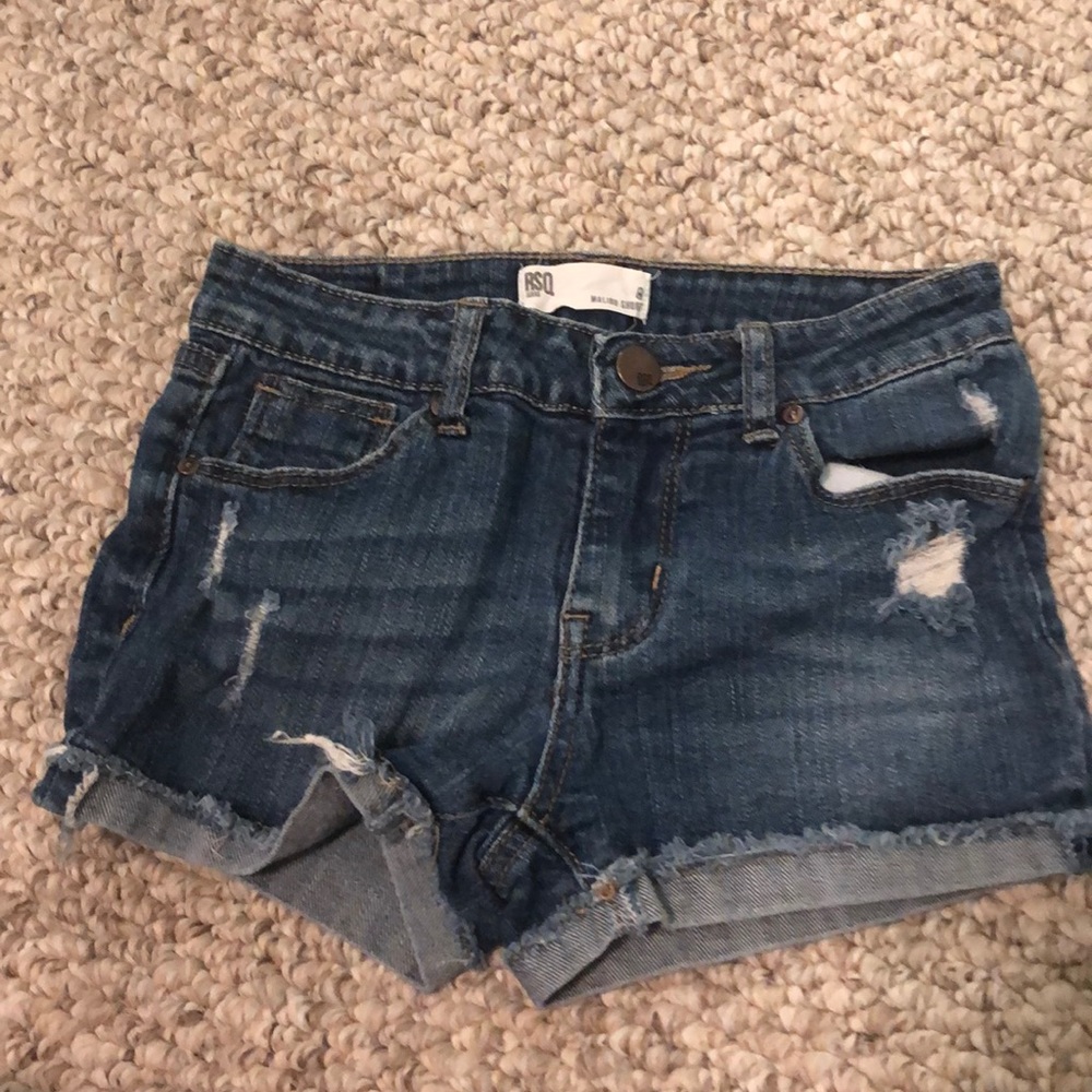 tillys kids dark denim shorts